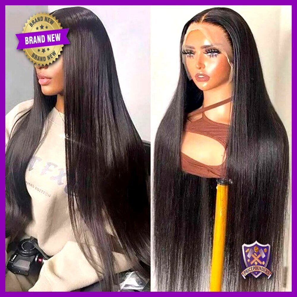 Straight Human Hair Lace Front Wig Glueless Pre Plucked Elegant Chic